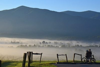 Biking in Cade's Cove at Great Smoky Mountains National Park