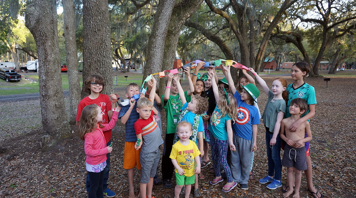 Roadschool socialization at Thousand Trails park in Florida
